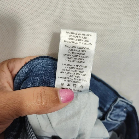 Kancan Ripped Moto Skinny Jeans Denim Women Size W13 30 Raw Hem KC8201D FLAW - Picture 11 of 12